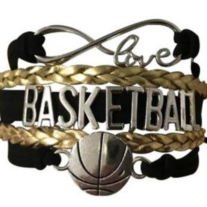 Girls Basketball Bracelet - Black & Gold